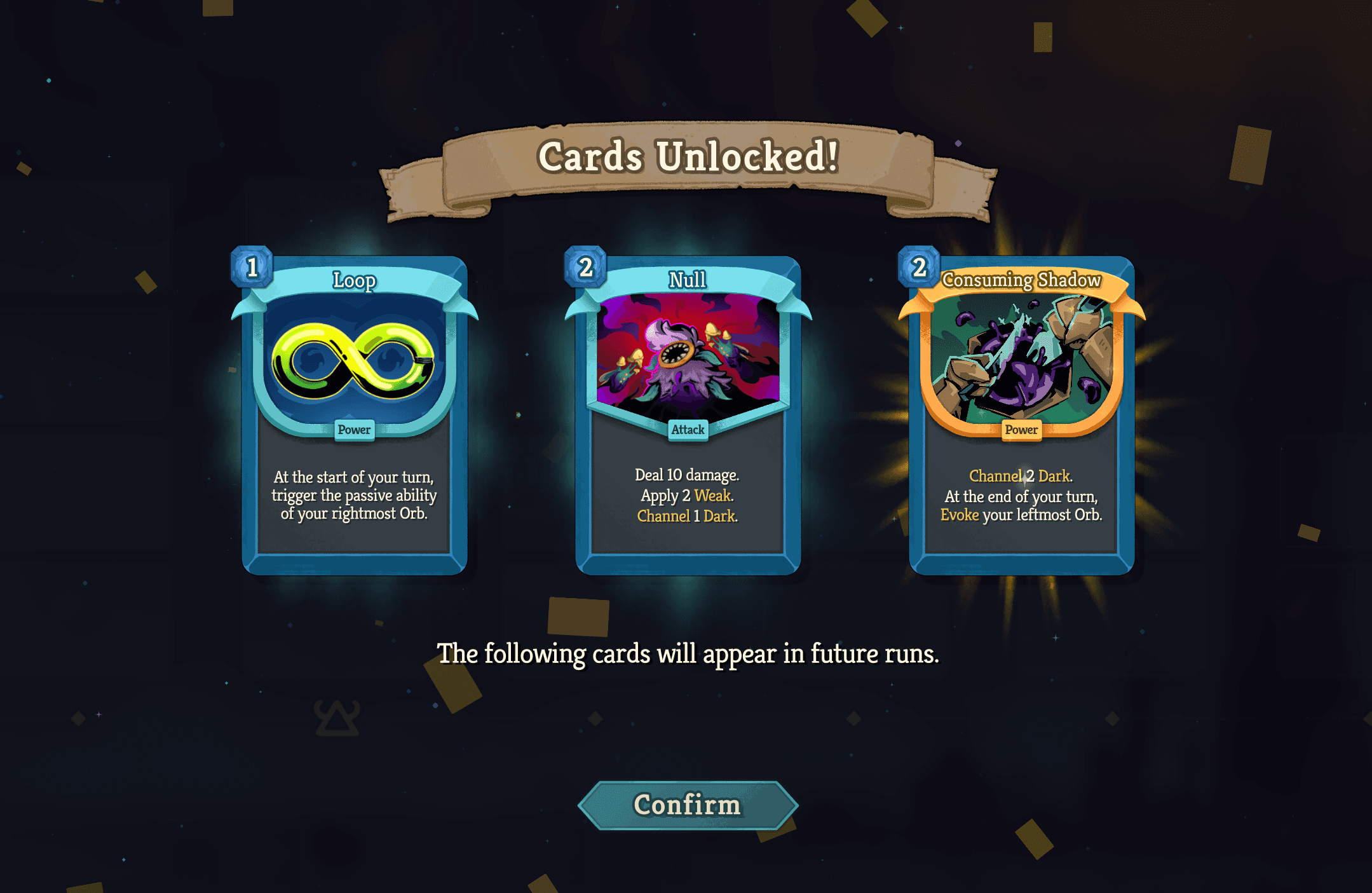 choosing a card after a game