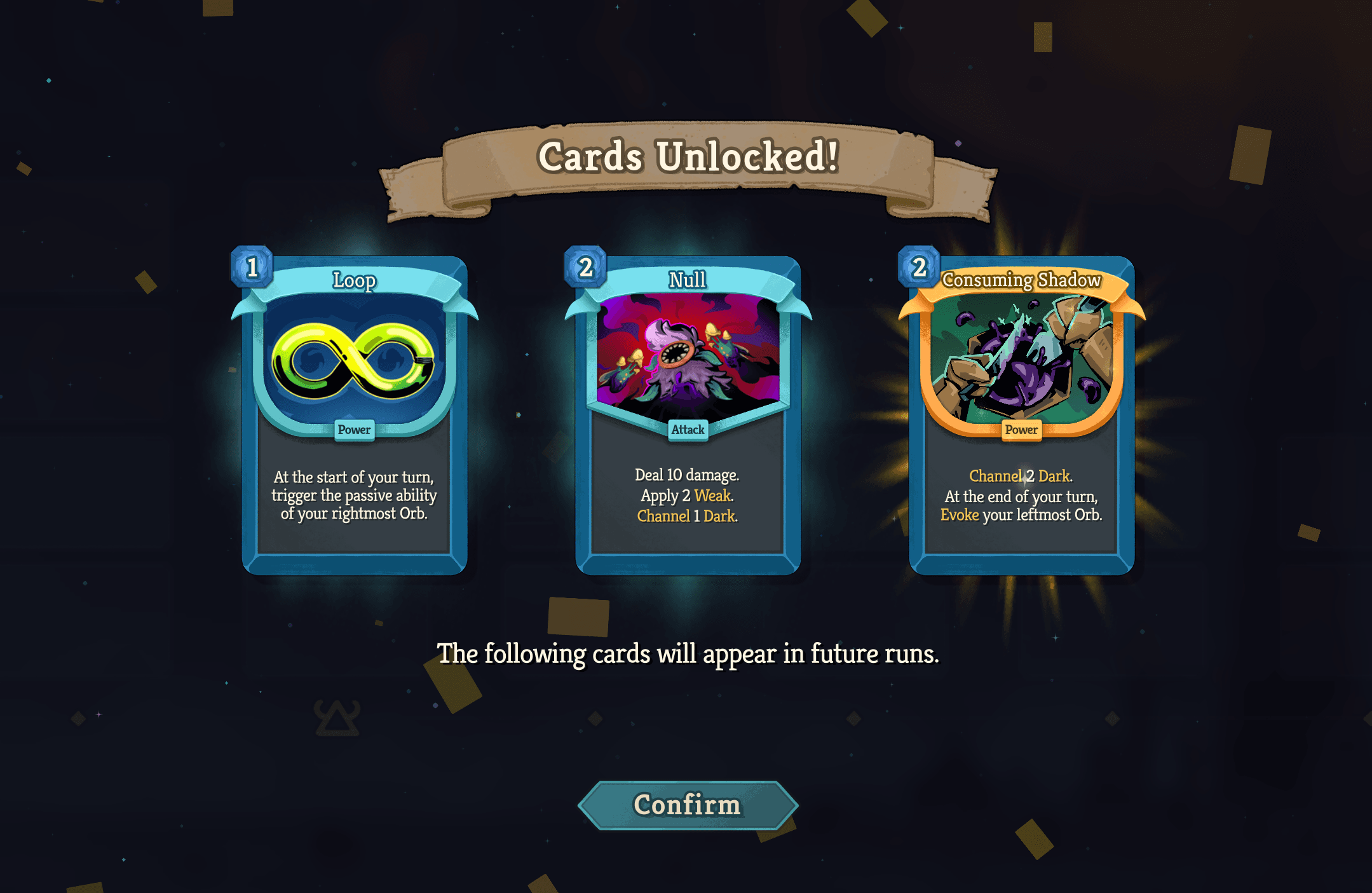 choosing a card after a game