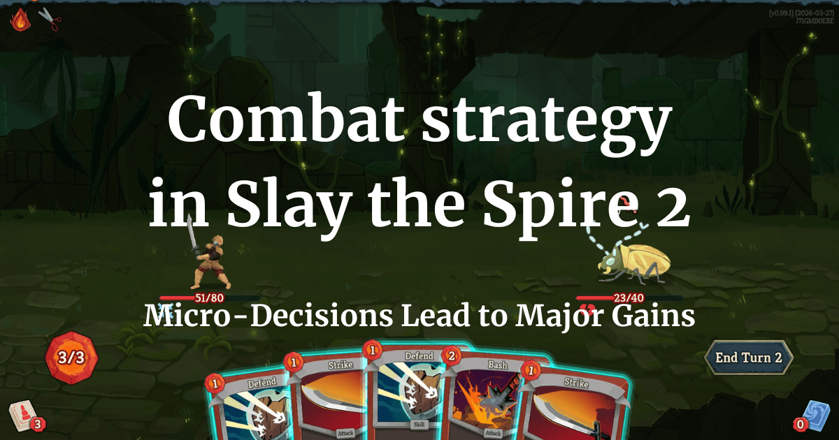 Slay the Spire 2 combat encounter showing the Ironclad facing a Louse enemy with Defend, Strike, Bash and Strike cards in hand on turn 2