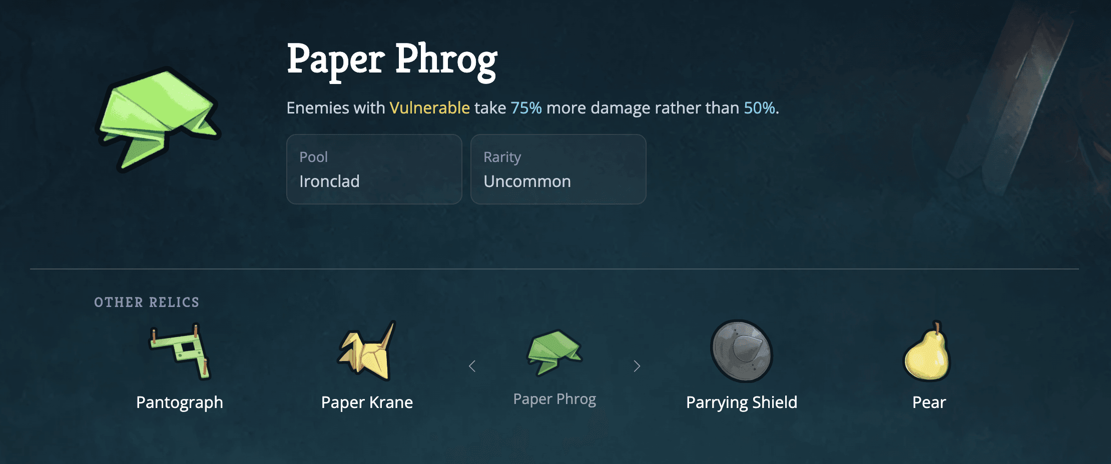 paper phrog relic guide slay the spire 2