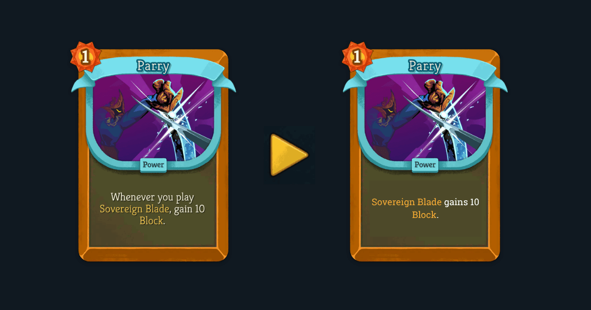 v0.104.0 patch parry card change