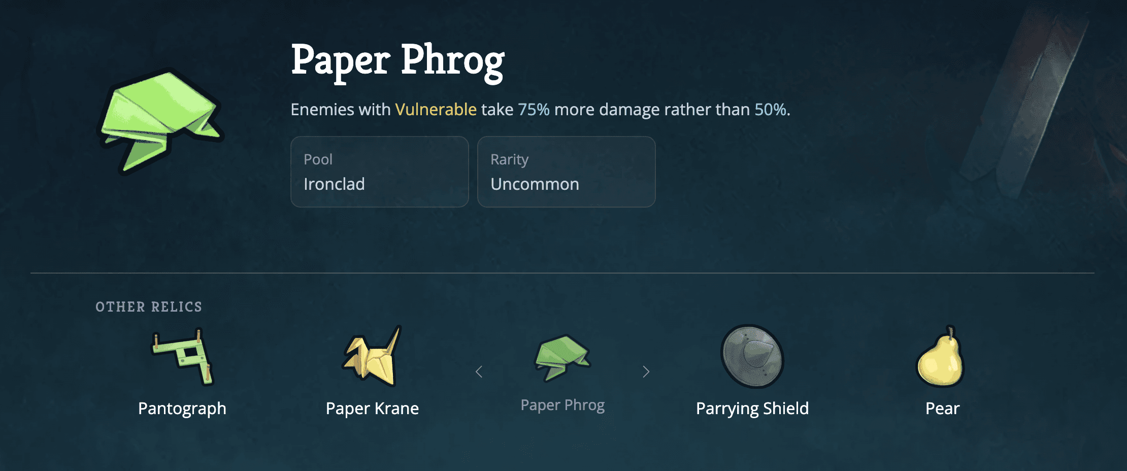 paper phrog relic guide slay the spire 2