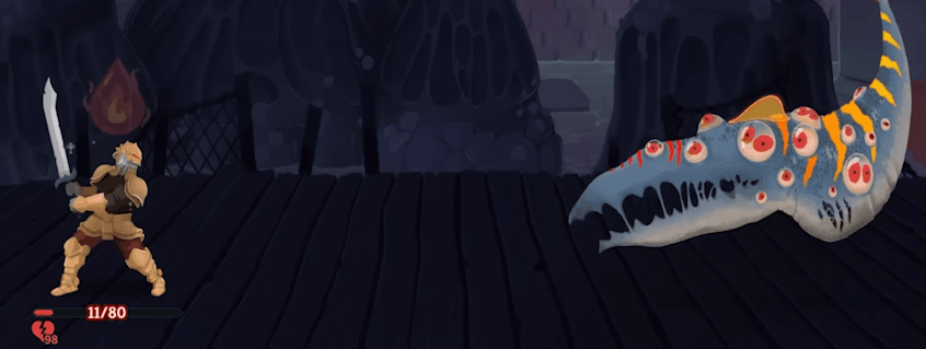 The Ironclad fighting a eel monster in Slay the Spire 2